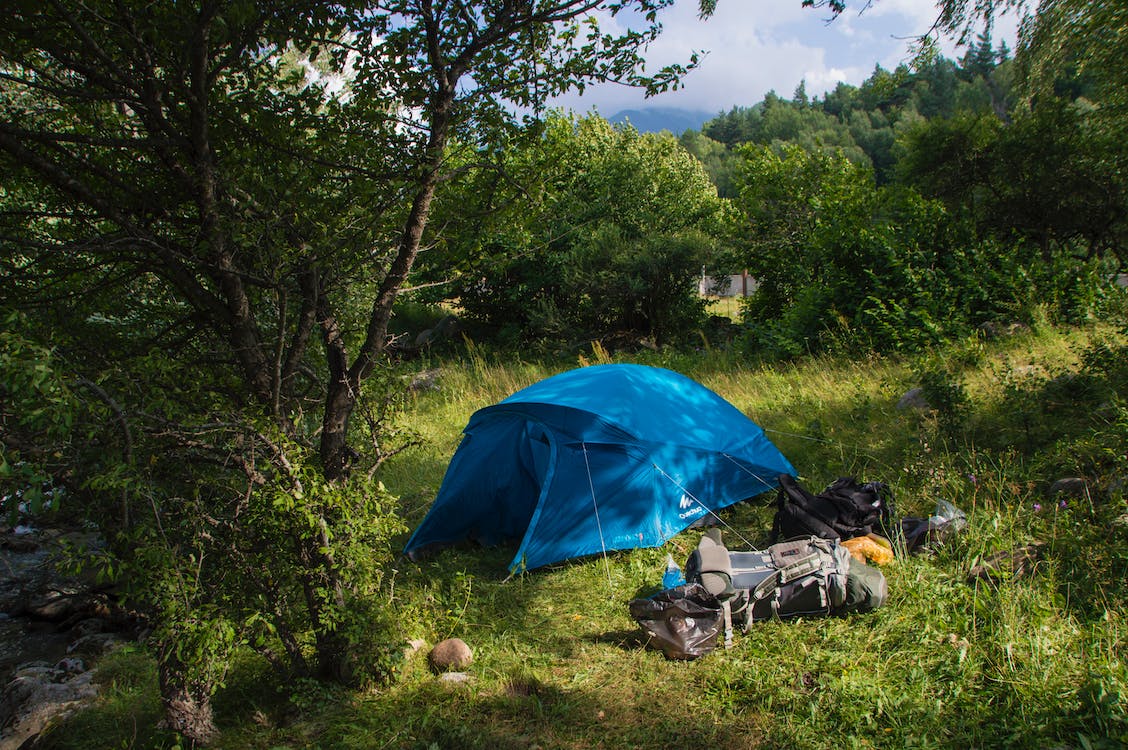 Area campeggio in un parco romano