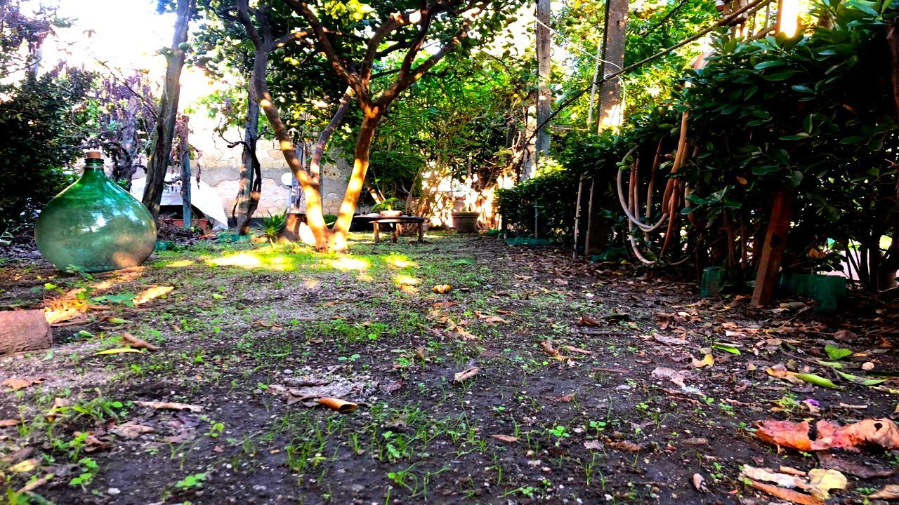 In a garden tent in the centre of Naples