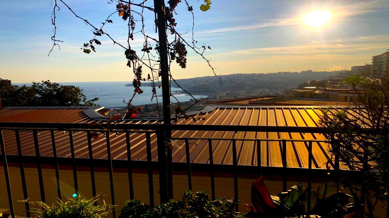 In a garden tent in the centre of Naples