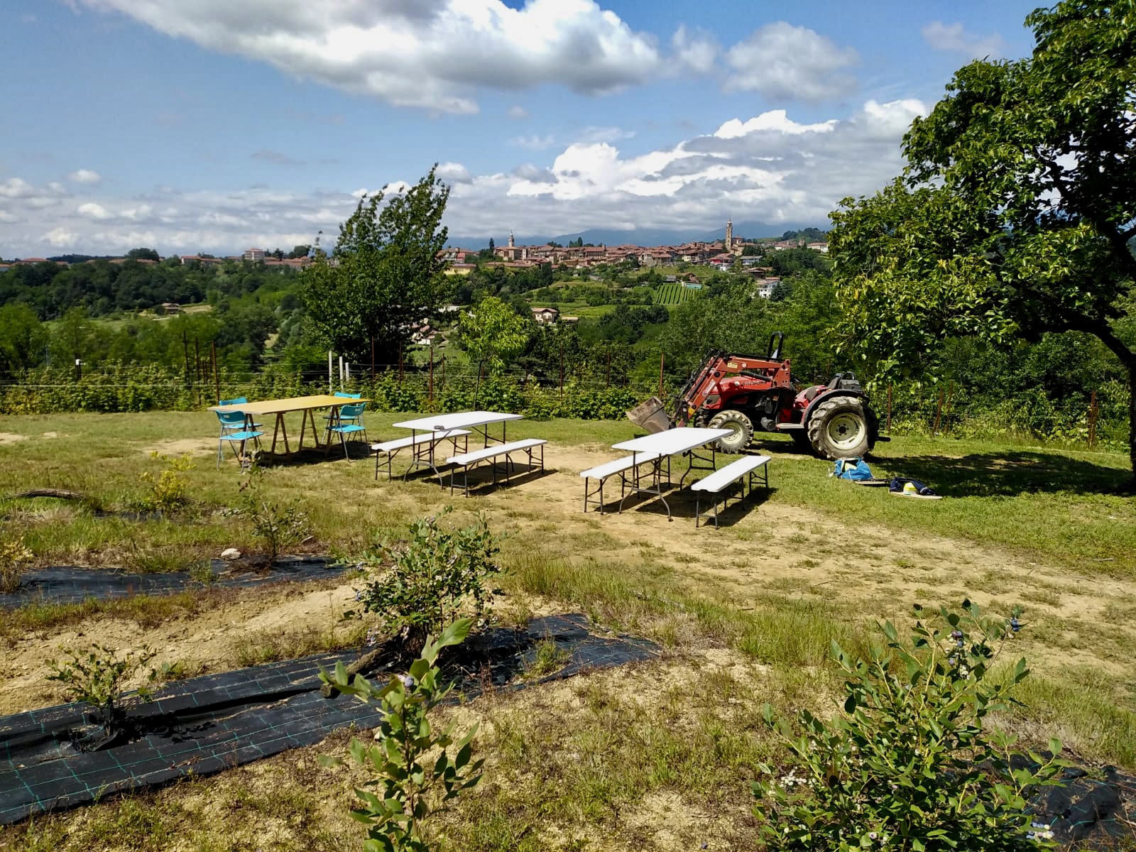 Campamento agrícola en las colinas de Biella