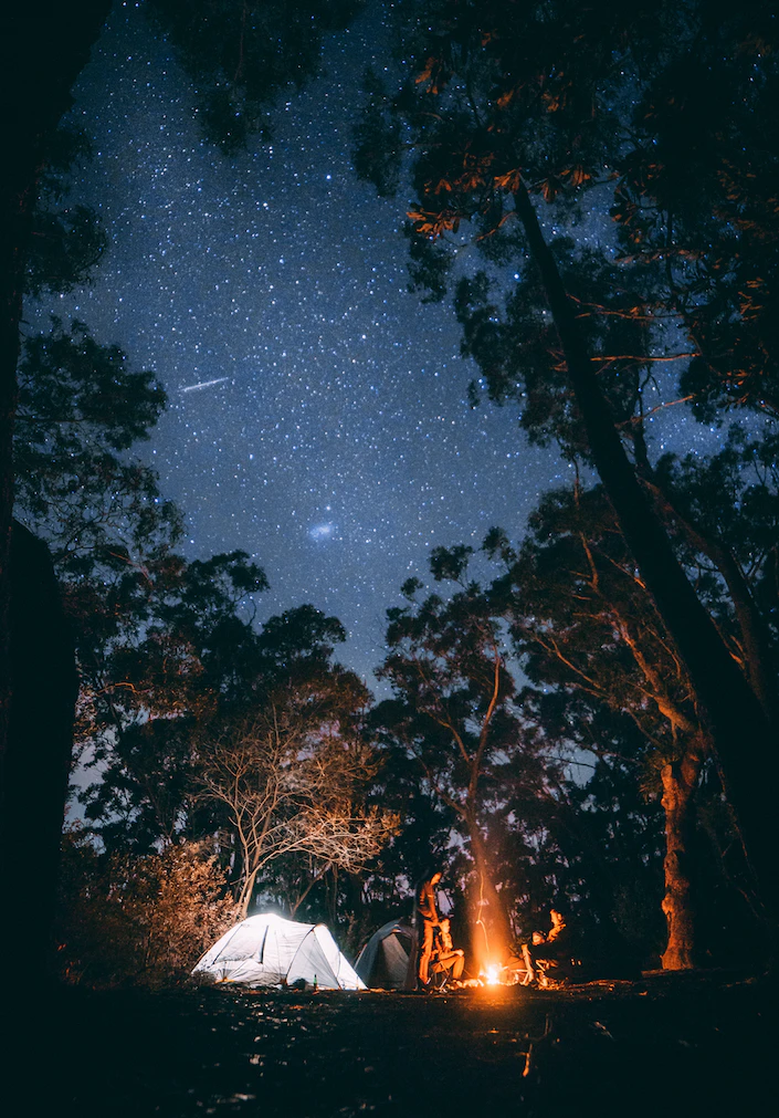 Camping in the green hills of Bari