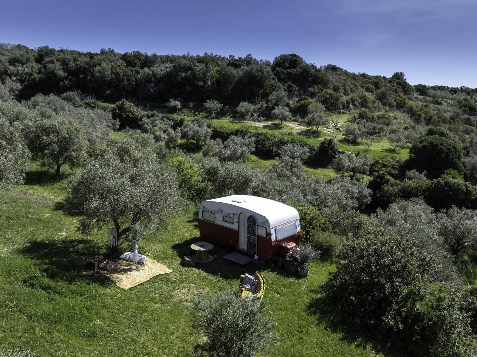 Roulotte vintage tra gli ulivi Sa Mola Glamping Experience