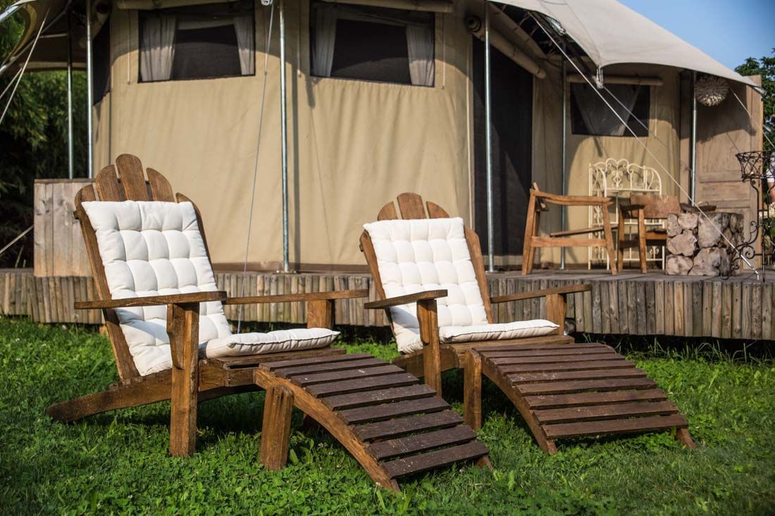 Tenda Deluxe Bagolaro nel parco di una proprietà seicentesca vicino a Venezia