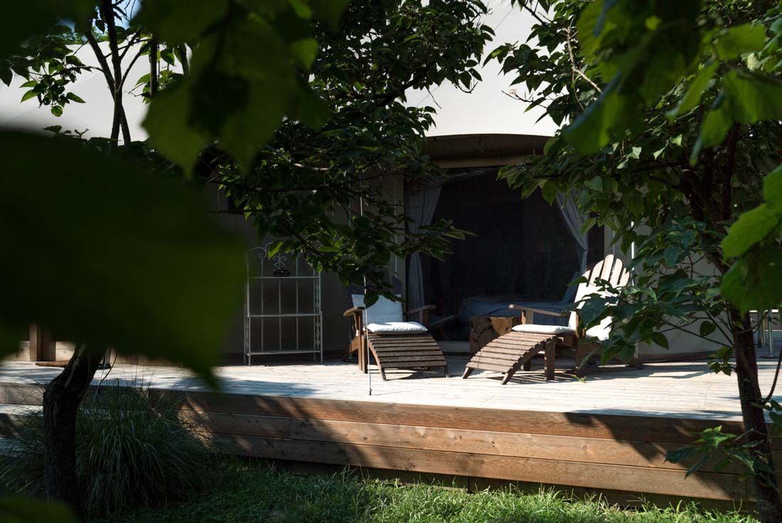 Tenda Deluxe Bagolaro nel parco di una proprietà seicentesca vicino a Venezia