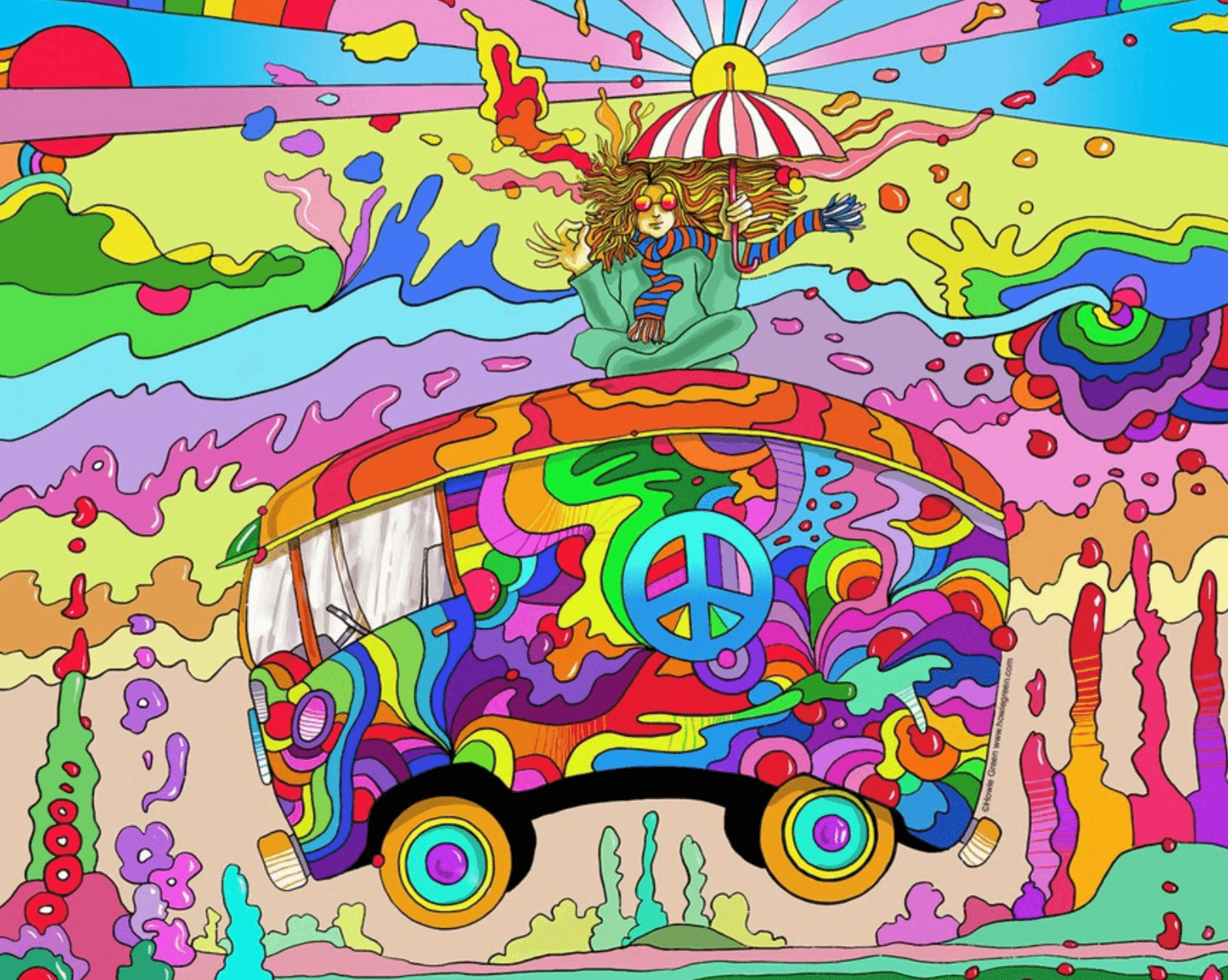 Pulmino Hippie in Liguria