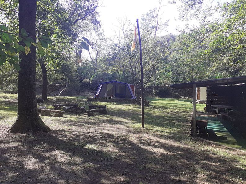 Campo base nel bosco del Parco dei Cinque Laghi