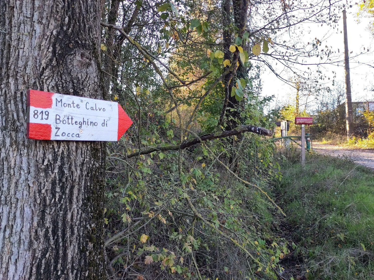 Wildes Camping auf der Via Mater Dei in den Hügeln von Bologna